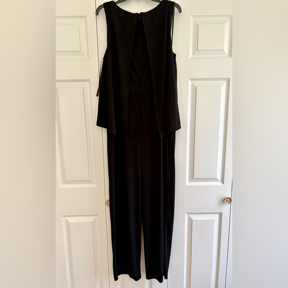 Jessica Howard Women's Black Dressy Jumpsuit with embellished top. Size 14. - Picture 4 of 5